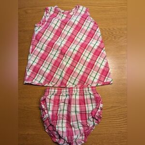 Hanna Andersson 2-Piece Plaid Dress Set Size 80 / 18-24 Months
